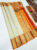 Kanjivaram Pure Wedding Silk Saree White and Orange Color w/ Blouse