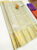 Beautiful Design Kanjivaram Pure Wedding Silk Saree White Color w/ Blouse