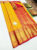 Floral Design Kanjivaram Pure Wedding Silk Saree Yellow Color w/ Blouse