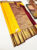 Trendy Design Kanjivaram Pure Wedding Silk Saree Yellow Color w/ Blouse