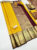 Latest Kanjivaram Pure Wedding Silk Saree Yellow Color w/ Blouse