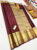 Trendy Design Kanjivaram Pure Wedding Silk Saree Dark Red Color w/ Blouse