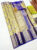 Traditional Kanjivaram Pure Wedding Silk Saree Cream w/ Ink Blue Color Matching Blouse