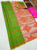 Checks Box Design Plain Mphoss Saree Art Silk Parrot Green Color w/ Blouse