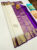 Pure Kanjivaram Fancy Silk Saree White and Purple Color w/ Blouse