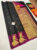 Classical Dance Border Pure Kanjivaram Fancy Silk Saree Black Color w/ Blouse