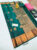 Pure Kanjivaram Fancy Silk Saree Bottle Green Color W/ Blouse