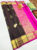 Unique Design Pure Kanjivaram Fancy Silk Saree Brown and Pink Color w/ Blouse