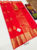 Pure Kanjivaram fancy Silk Saree Chilli Red Color w/ Blouse