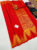 Temple Design Pure Kanjivaram Fancy Silk Saree Chili Red Color w/ Blouse