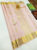 Pure Kanjivaram Fancy Silk Saree Cream Color w/ Blouse
