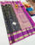 Small Checks Design Pure Kanjivaram Fancy Silk Saree Dark Blue Color w/ Blouse