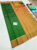 Big Checks Design Pure Kanjivaram Fancy Silk Saree Green Color w/ Blouse
