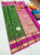Small Checks Design Pure Kanjivaram Fancy Silk Saree Green Color w/ Blouse
