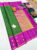 Small Checks Design Pure Kanjivaram Fancy Silk Saree Green Color w/ Blouse