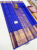 Trendy Design Pure Kanjivaram Fancy Silk Saree Ink Blue Color w/ Blouse