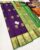 Peacock Design Pure Kanjivaram Fancy Silk Saree Ink Blue Color w/ Blouse