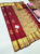 Trendy Design Pure Kanjivaram Fancy Silk Saree Kumkum Red Color w/ Blouse