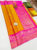 New Design Pure Kanjivaram Fancy Silk Saree Mango Yellow Color w/ Blouse