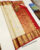 Pure Kanjivaram Fancy Silk Saree Off White and Red Color w/ Blouse