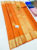 New Design Pure Kanjivaram Fancy Silk Saree Orange Color w/ Blouse
