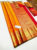 Unique Design Pure Kanjivaram Fancy Silk Saree Orange Color w/ Blouse