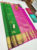 Pure Kanjivaram Fancy Silk Saree Parrot Green Color w/ Blouse