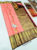 Beautiful Design Pure Kanjivaram Fancy Silk Saree Peach Color w/ Blouse