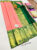 Elephant Design Pure Kanjivaram Fancy Silk Saree Peach Color w/ Blouse