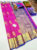 Flower Bouquet Design Pure Kanjivaram Fancy Silk Saree Pink Color w/ Blouse