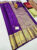Unique Design Pure Kanjivaram Fancy Silk Saree Purple Color w/ Blouse