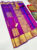 Beautiful Pure Kanjivaram Fancy Silk Saree Purple w/ Blouse