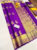 Mango Design Pure Kanjivaram Fancy Silk Saree Purple Color w/ Blouse