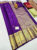 Latest Design Pure Kanjivaram Fancy Silk Saree Purple Color w/ Blouse