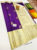 Pure Kanjivaram Fancy Silk Saree Purple Color w/ Blouse