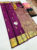 Trendy Design Pure Kanjivaram Fancy Silk Saree Purple Color w/ Blouse