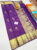 New Design Pure Kanjivaram Fancy Silk Saree Purple Color w/ Blouse