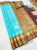 Trendy Design Pure Kanjivaram Fancy Silk Saree Rama Blue Color w/ Blouse