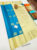 Trendy Design Pure Kanjivaram Fancy Silk Saree Sky Blue Color w/ Blouse