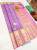 Girl and Deer Design Pure Kanjivaram Fancy Silk Saree Violet Color w/ Blouse