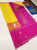 Trendy Design Pure Kanjivaram Fancy Silk Saree Yellow and Pink Color w/ Blouse