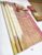 Unique Temple Pure Kanjivaram Silk Saree Cream Color w/ Blouse