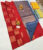Square Design Pure Soft Silk Saree Chili Red Color w/ Blouse