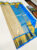 Pure Soft Silk Saree Cream and Blue Color w/ Blouse