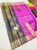 Pure Soft Silk Saree Gray and Pink Color w/ Blouse