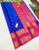 Beautiful Design Pure Soft Silk Saree Indigo Blue and Pink Color w/ Blouse