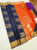 Unique Design Pure Soft Silk Saree Ink Blue Color w/ Blouse