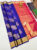 Peacock Design Pure Soft Silk Saree Ink Blue and Red Color w/ Blouse