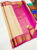 Unique Design Pure Soft Silk Saree Off White and Pink Color w/ Blouse