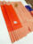 Beautiful Design Pure Soft Silk Saree Orange Color w/ Blouse